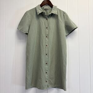 Rhea Bikinis Linen Blend Scandi Beach Shirt‎ Dress Size M Lagenlook Minimalist